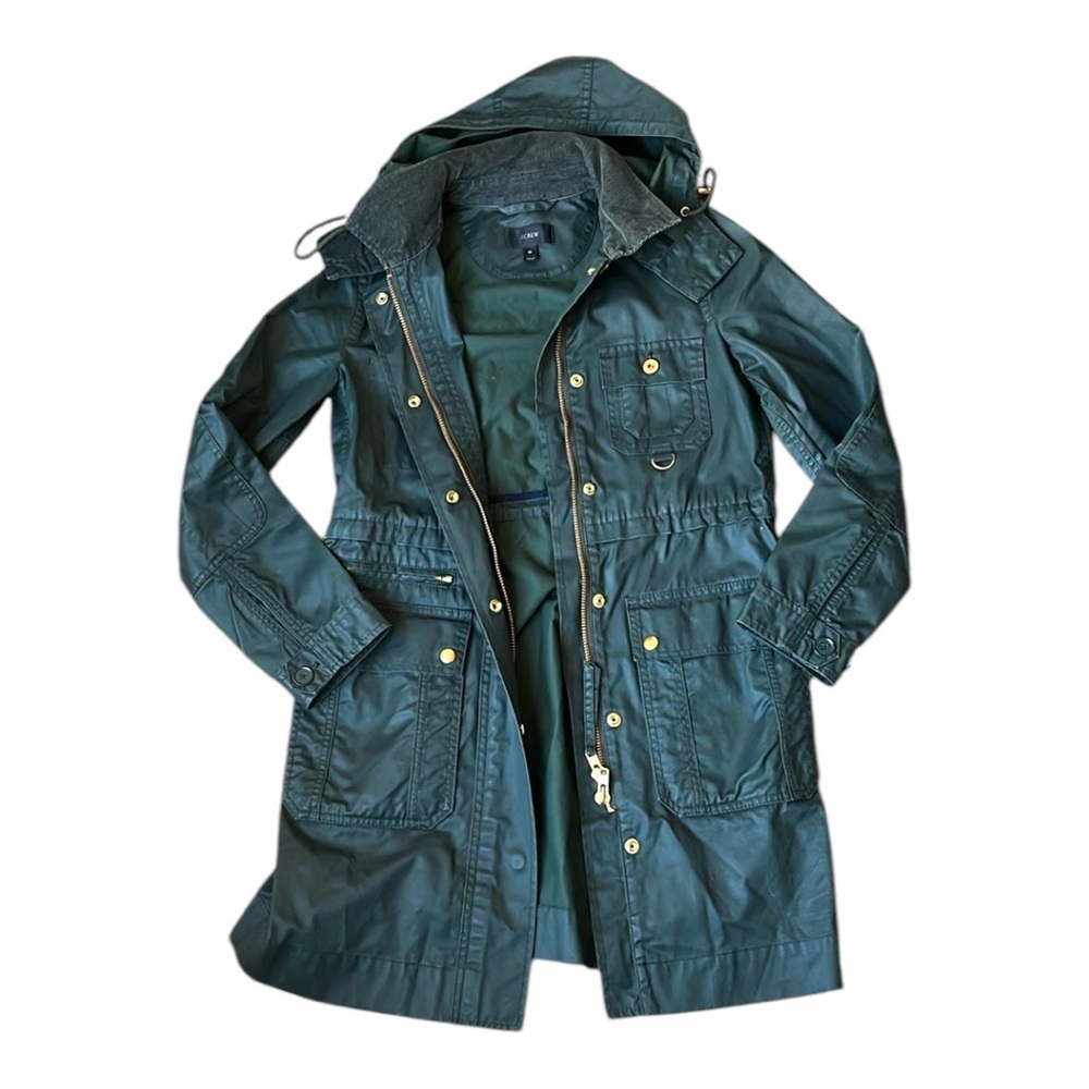 J. Crew Women’s Forest Green Hooded Utility Field Anorak Jacket Size XS